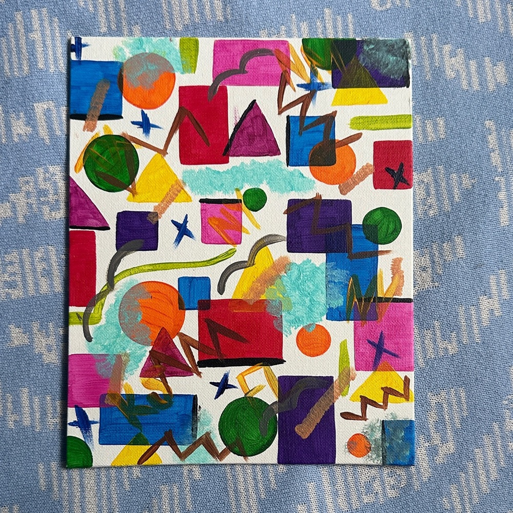 Abstract Geometric Art Painting - Multicolor
